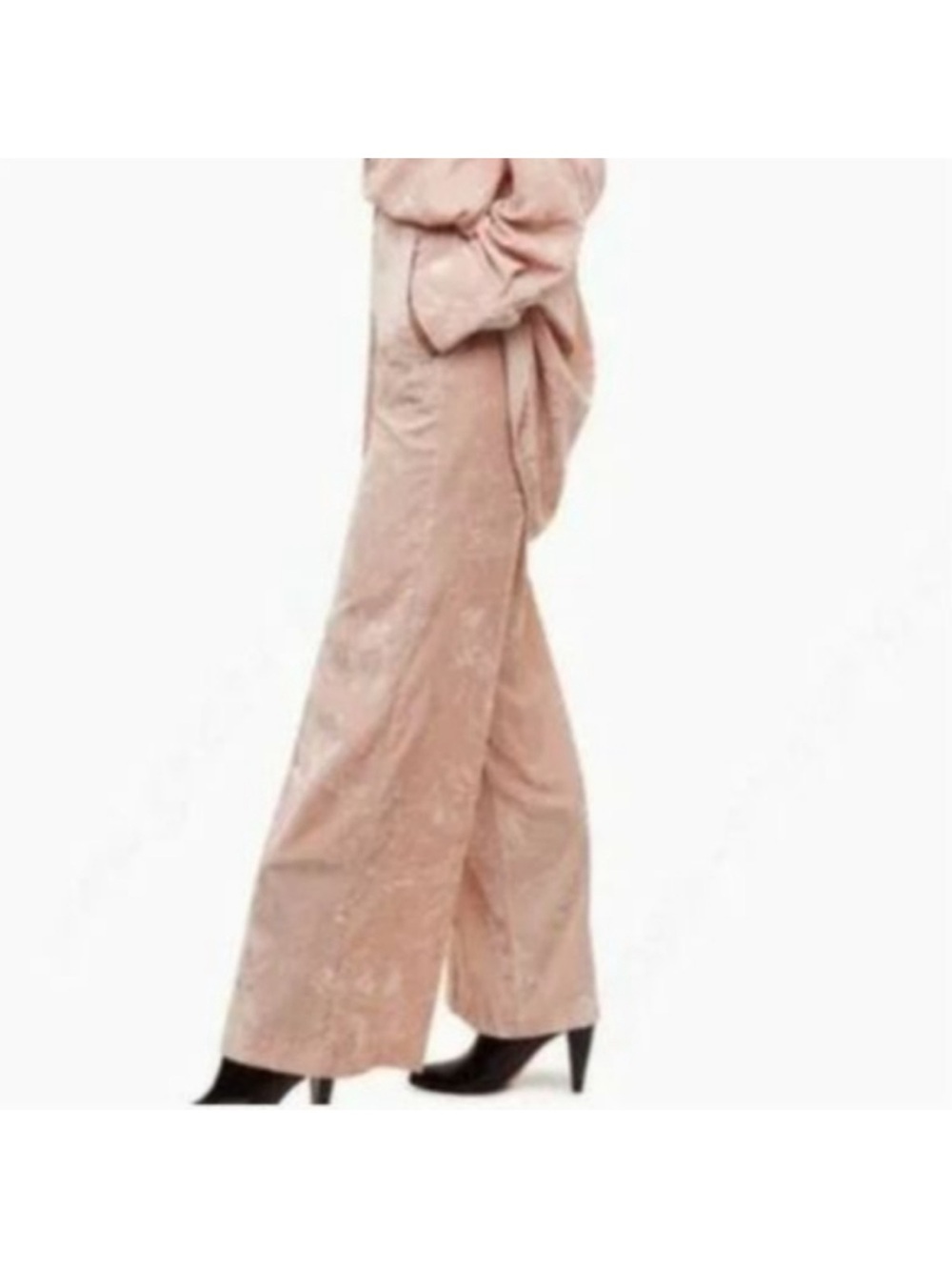 NEW Wilfred Le Fou Verdet Pant Crushed Velvet Roebuck Pink Trouser Wide Leg - Picture 6 of 11